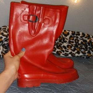 Red Rain Boots
